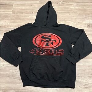 NFL San Francisco 49ers Black and Red Hoodie Youth Size Small